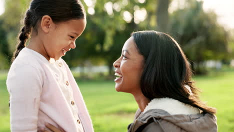 Child,-mother-and-hug-at-a-park-outdoor-in-nature