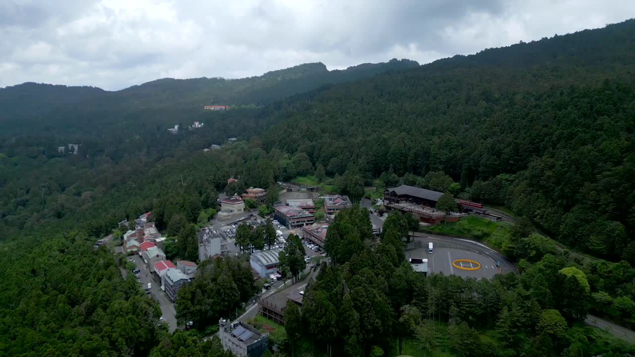 Alishan national forest recreation area, chiayi county, taiwan, aerial view