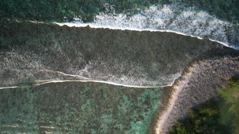 Aerial-top-down-view-slowly-tilting-up-revealing-Noronky-Island,-Los-Roques