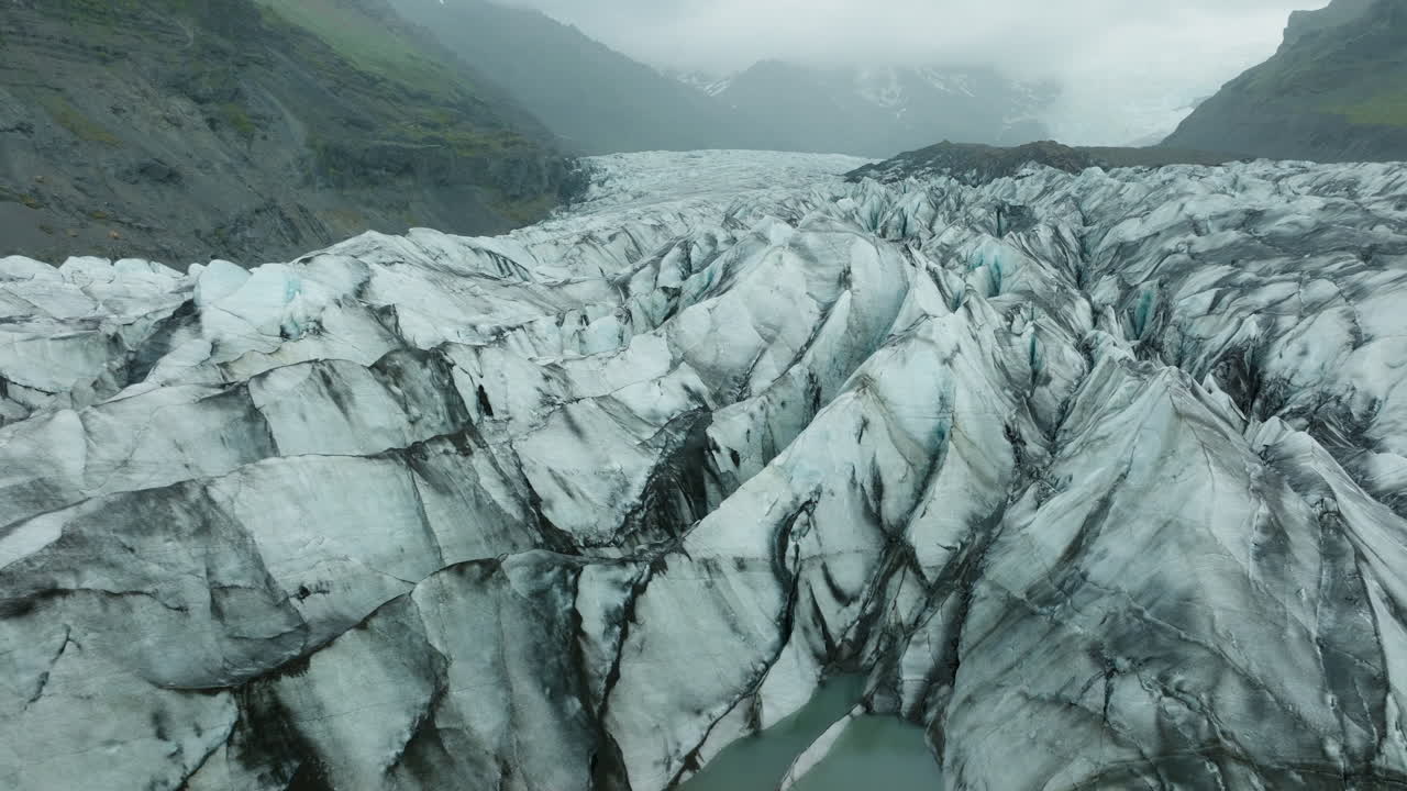 Stunning Aerial View of a Glacier in Iceland