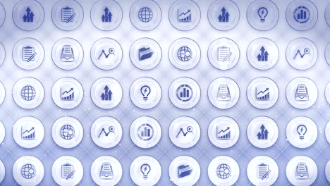 conjunto de iconos de negocios, antecedentes de negocios globales, animación de bucle cg,