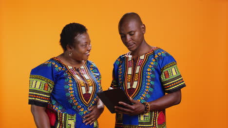 ethnic people navigating on social media webpage