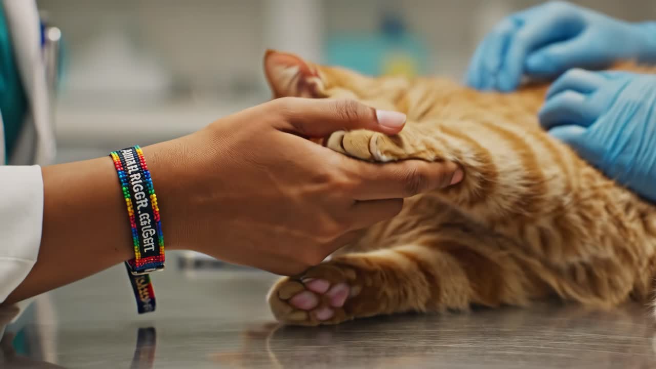 Veterinarian Examining Cat