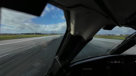 pilot perspective fpv taking off shot from the cabin of a jet