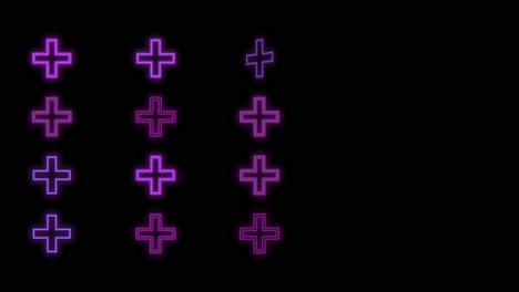 pulsing neon purple crosses pattern in rows 11