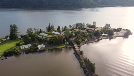 Drone-aerial-shot-of-Milson-Island-Old-Mental-Hospital-History-Brooklyn-Hawkesbury-River-Bridge-NSW-Hornsby-Shire-Sydney-NSW-Australia-3840x2160-4K