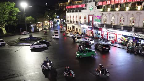 vehicles navigating through busy intersection