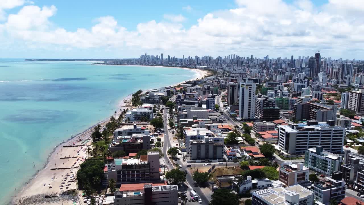Drone stockoptagelser af Bessa Beach, Joao Pessoa, Paraiba