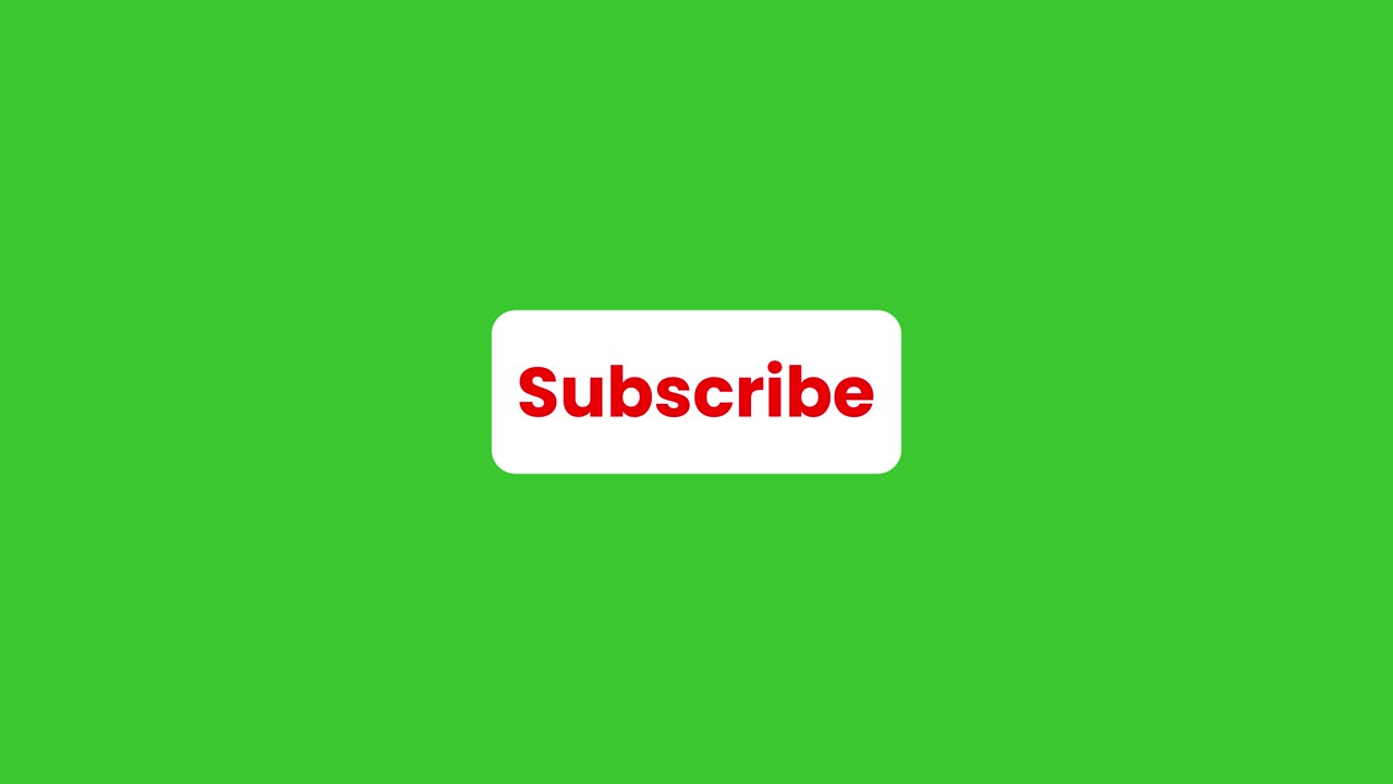 Subscribe button changing to subscribed with mouse click animation isolated on green background