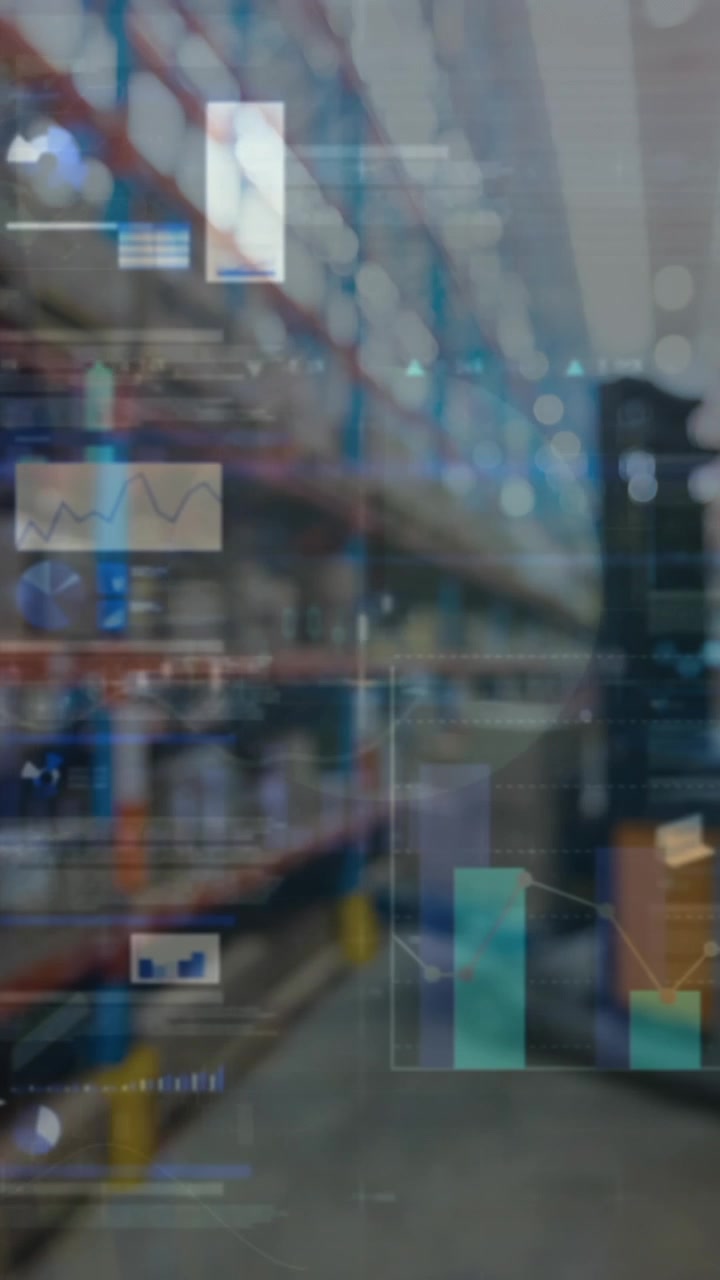 Animazione dell'elaborazione dati su un magazzino