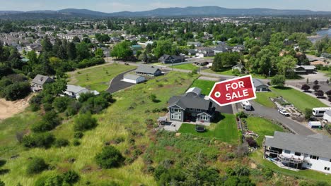 for sale sign hovering above a newly listed estate in america