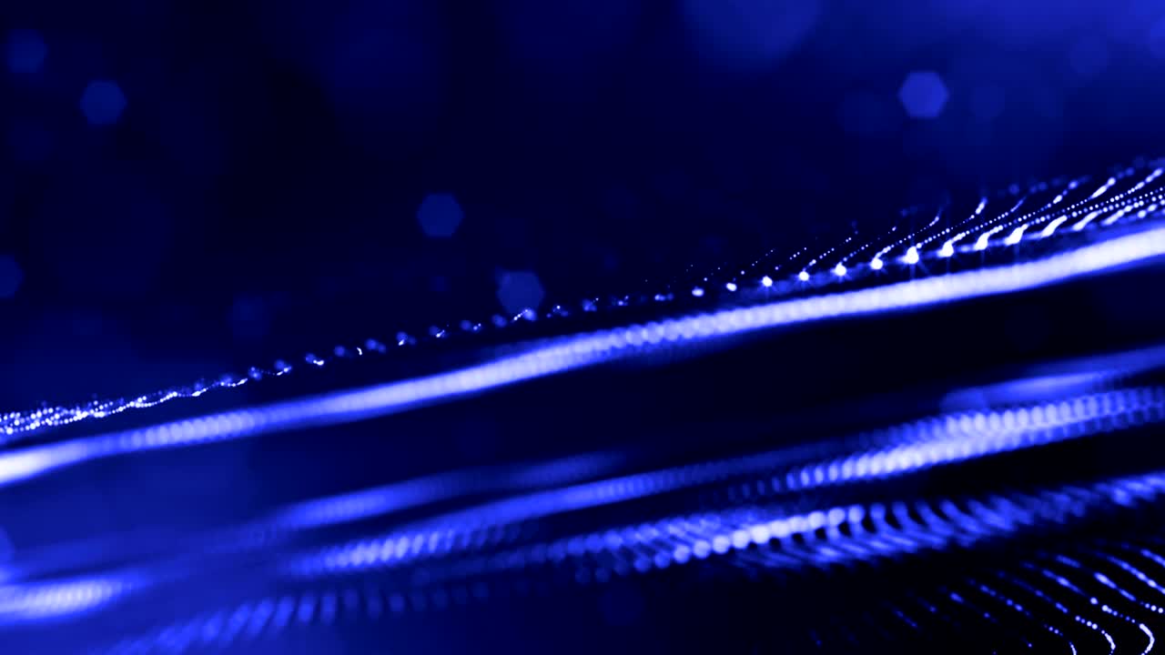 3d 렌더링 루프 애니메이션은 반이는 입자들이 흔들리는 선을 형성하여 휴일 배경이나 추상적인 배경으로 반이는 꽃줄을 형성합니다.