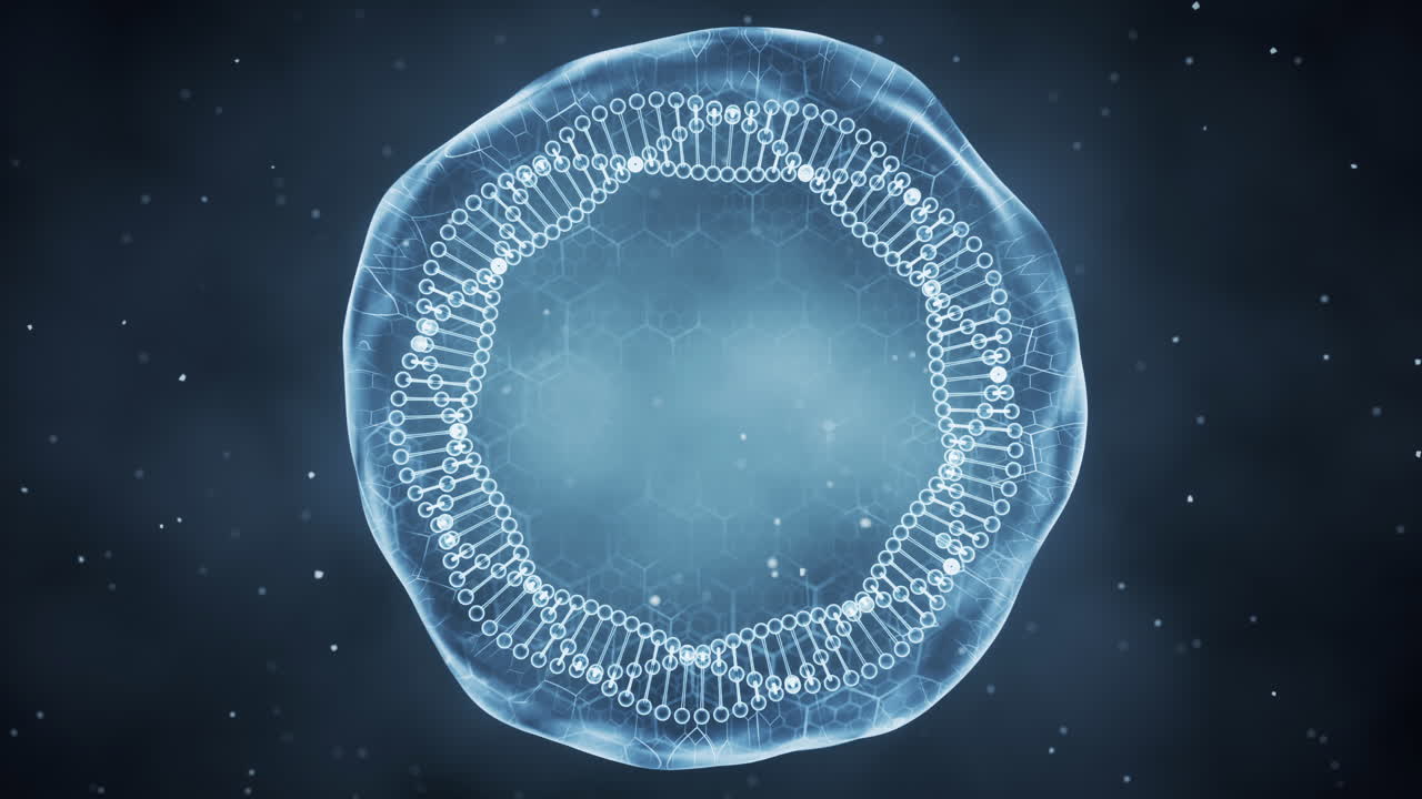 Organic sphere with chain structure inside, 3d rendering.