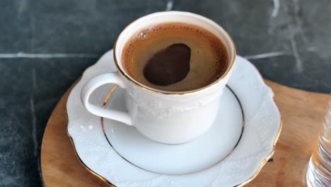 turkish coffee in a white cup