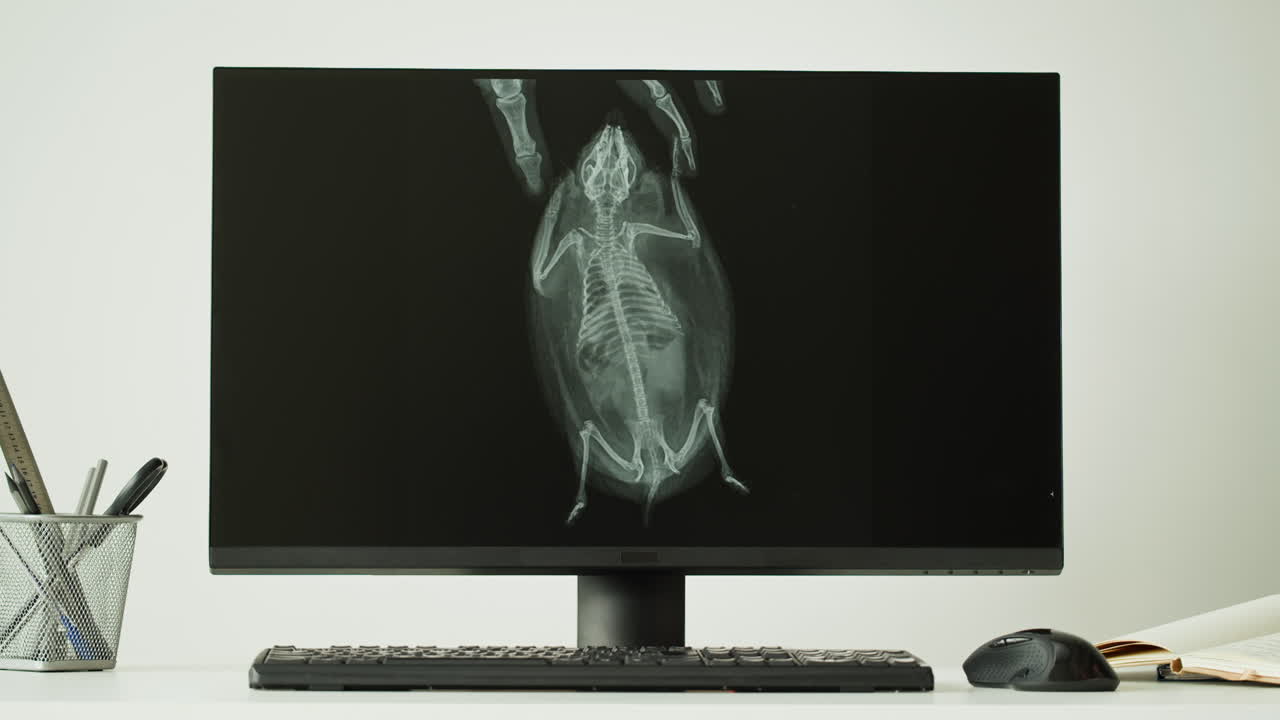 Veterinary X-ray Examination of a Bird