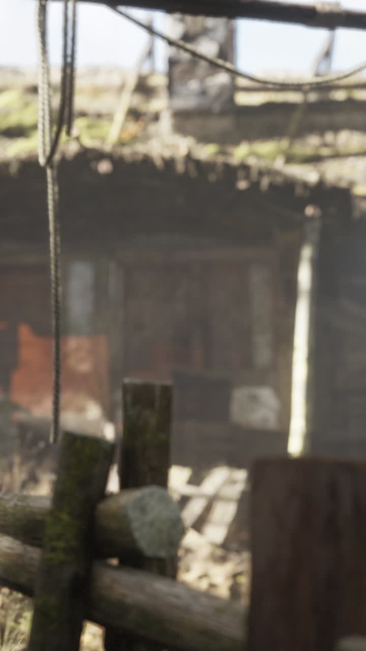 casa de madera rústica abandonada