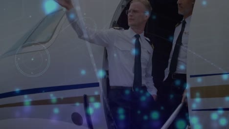 animación de la red de conexiones a través de diversos pilotos en el aeropuerto