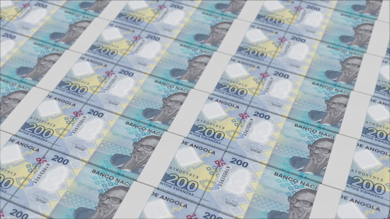billetes de 200 kwanza angoleños impresos por una imprenta de dinero