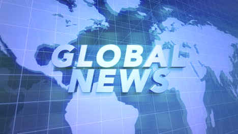 noticias globales con mapa global y cuadrícula en estudio de noticias