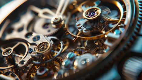 close-up of a watch movement