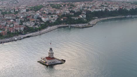 istanbul maiden tower aerial footage