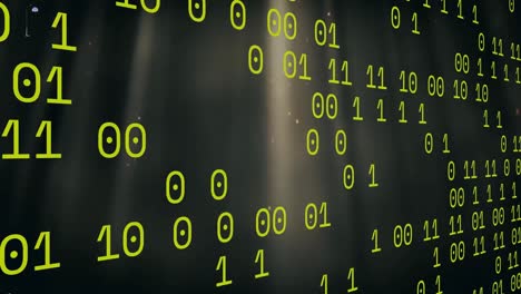 animation of binary code moving on black background