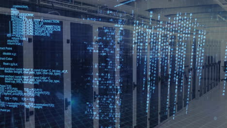 animación del procesamiento de datos y el flujo de información digital