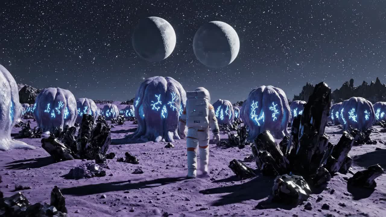Astronaut Exploring an Alien Planet