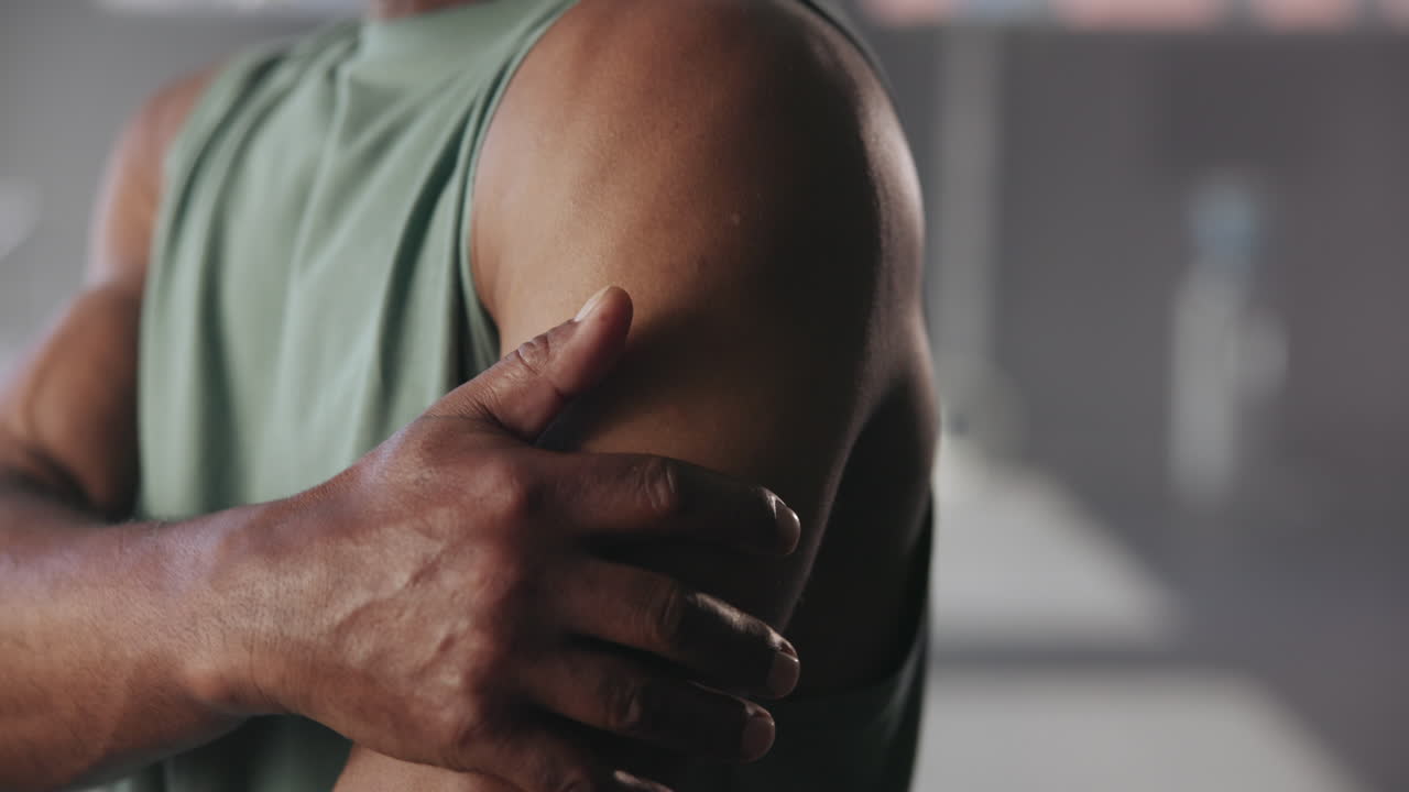 Close up of a muscular man's arm
