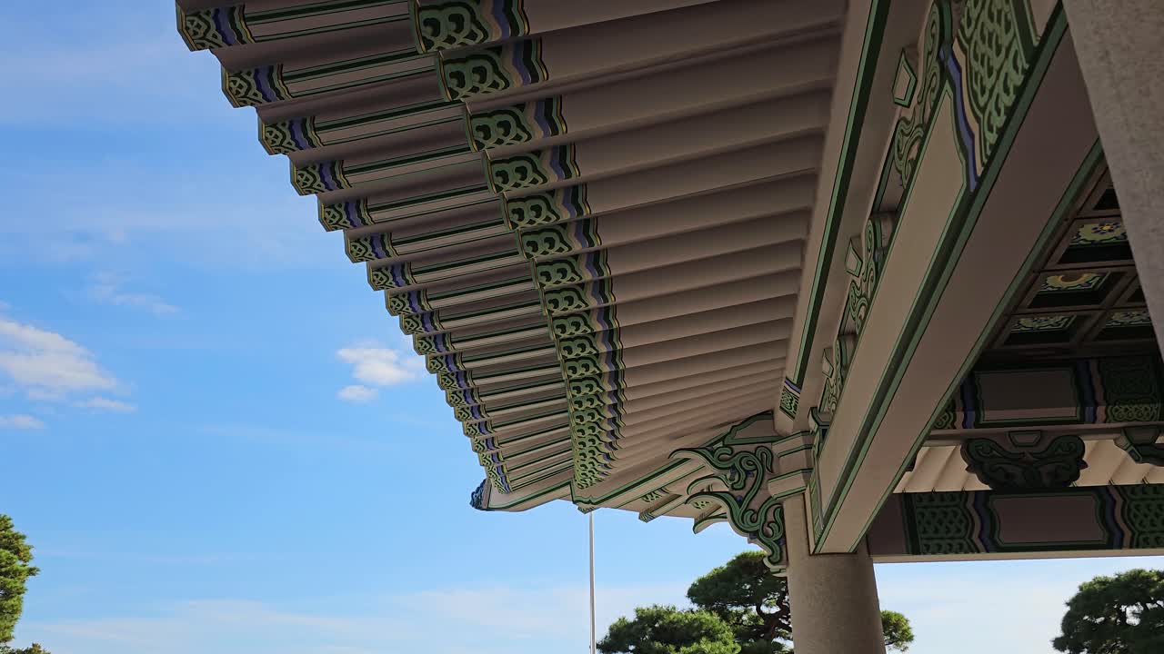 Intricate Details of a Korean Temple Roof
