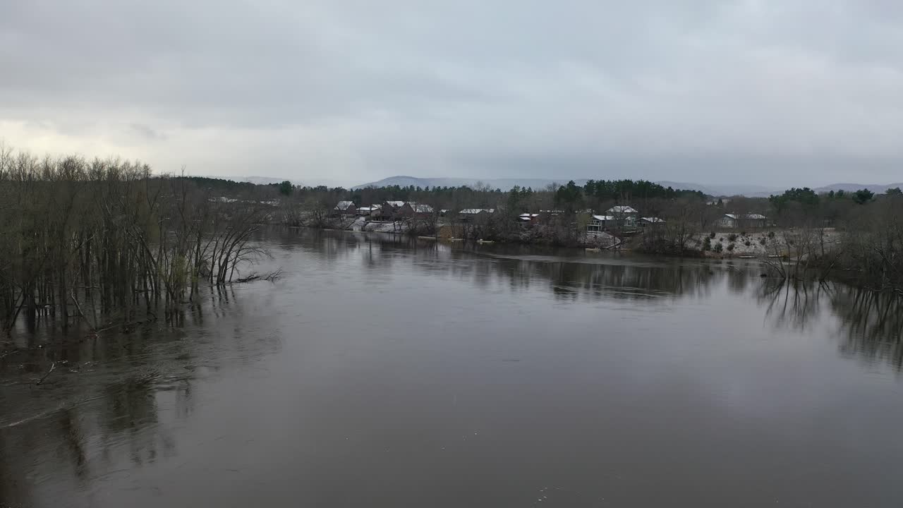Snowy River Scene with Houses