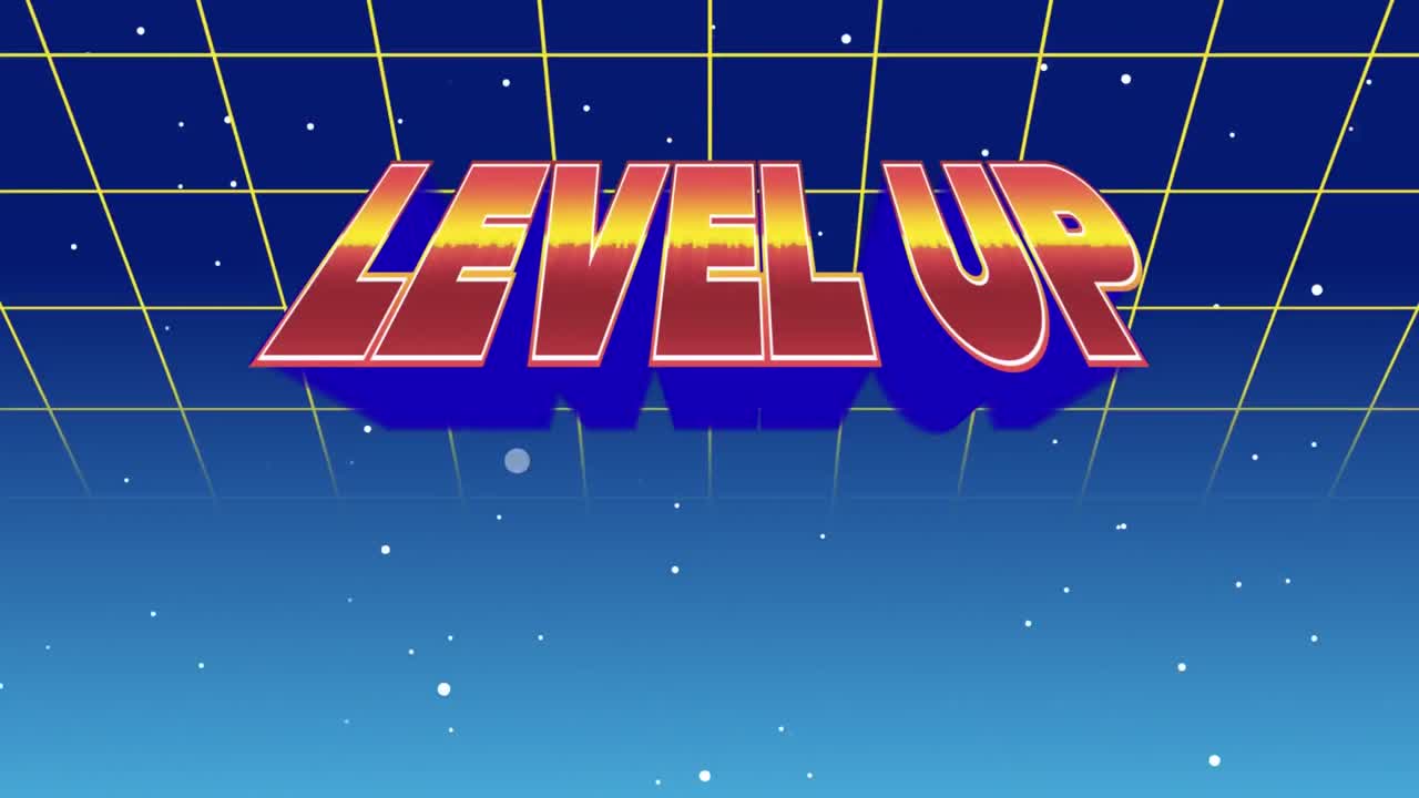 아케이드 게임에서 레벨 업 메시지