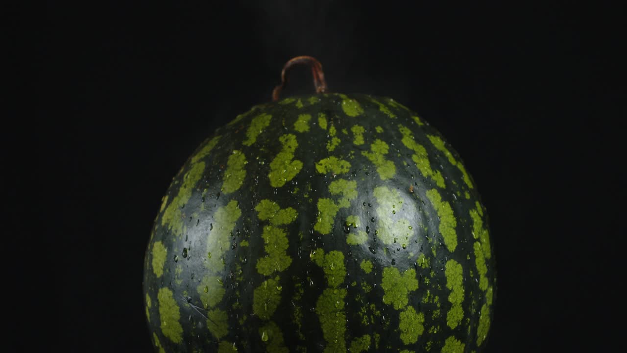 냉정한 증기와 함께 전체 수박 하나.