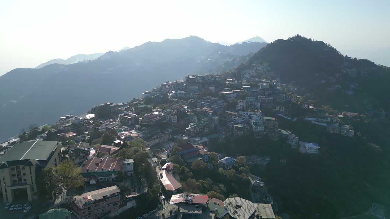 early morning beautiful hill town in Missouri bird eye view in india