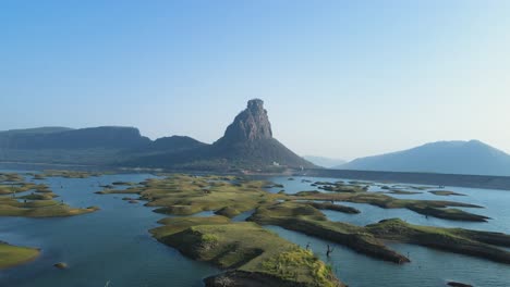 drone view of karamchat dam, capturing the tranquil surroundings and the engineering marvel of the dam.