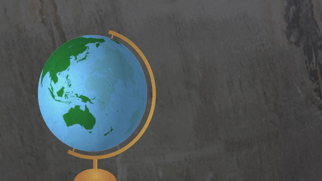 globo giratorio contra un fondo negro