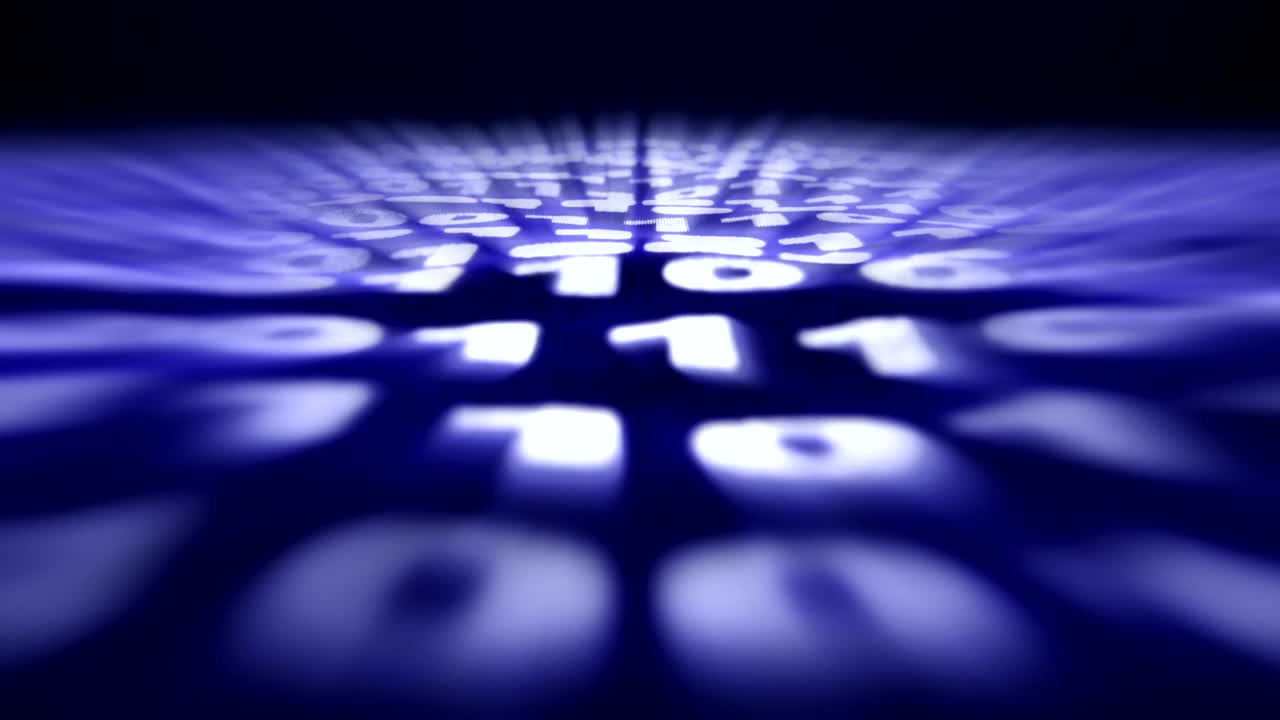 Binary Code Numbers Background, Rendering, Animation, Loop