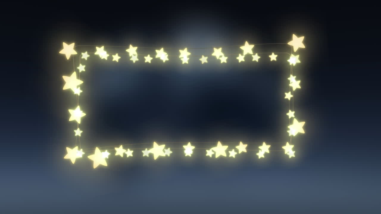 파란색 배경에 빛나는 프레임