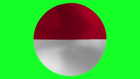 round flag of indonesia 4k uhd waving in air