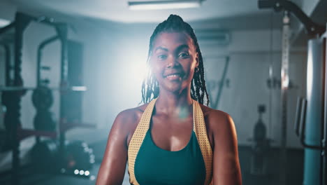 smiling woman in gym