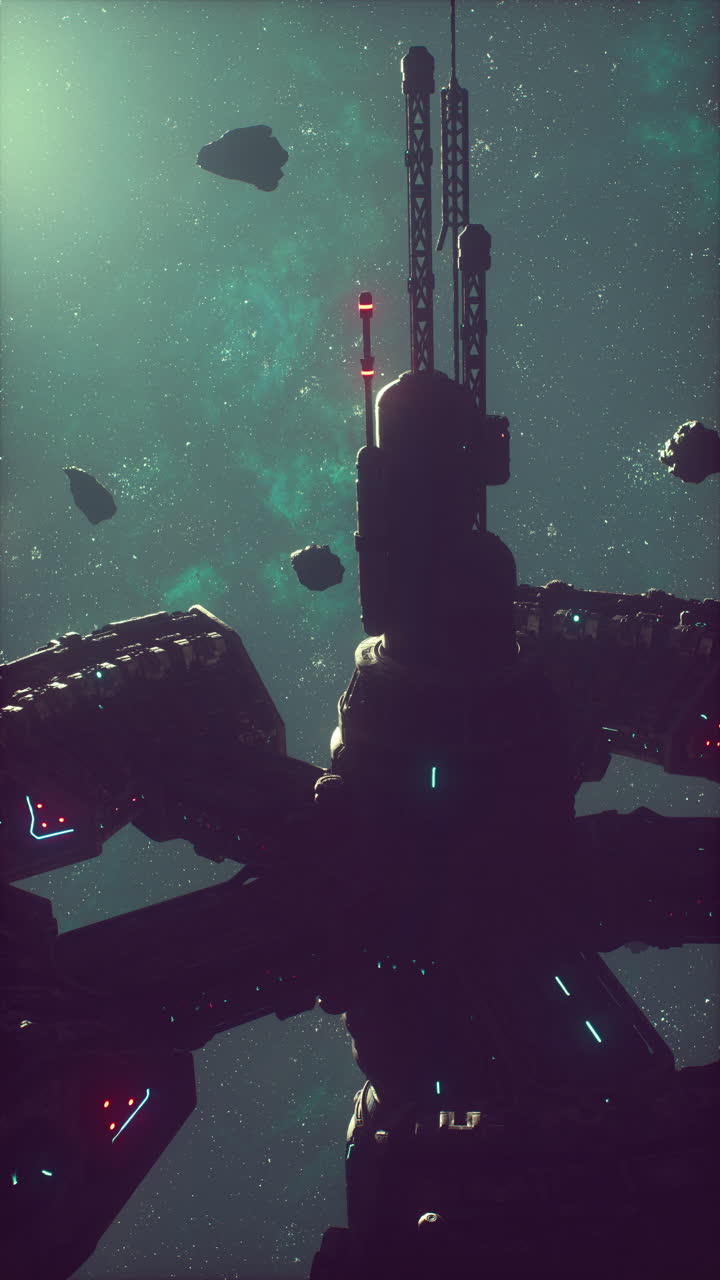 estación espacial en una nebulosa