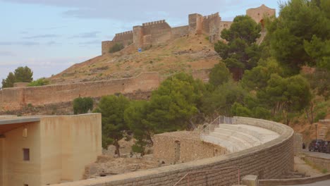 remains of the century old roman theatre of sagunto, valencia spain