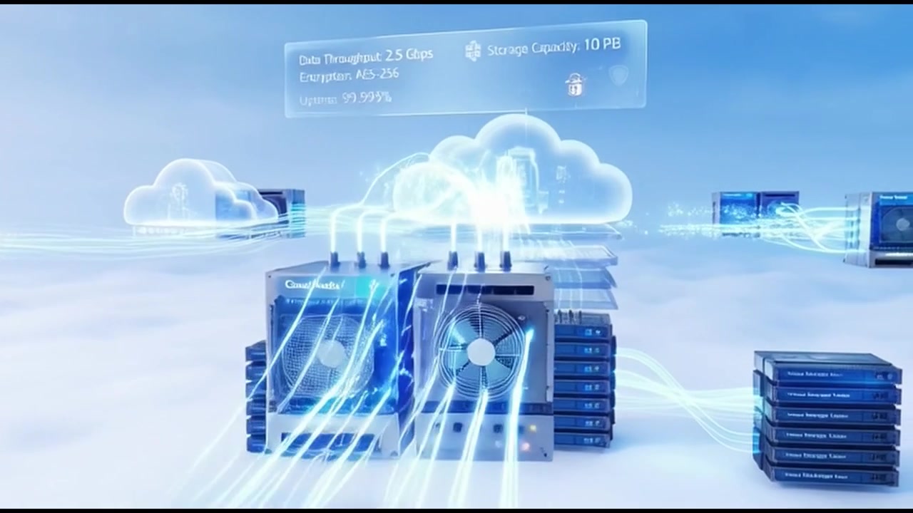 Digital Cloud Computing Network Infrastructure with Data Flow Visualization