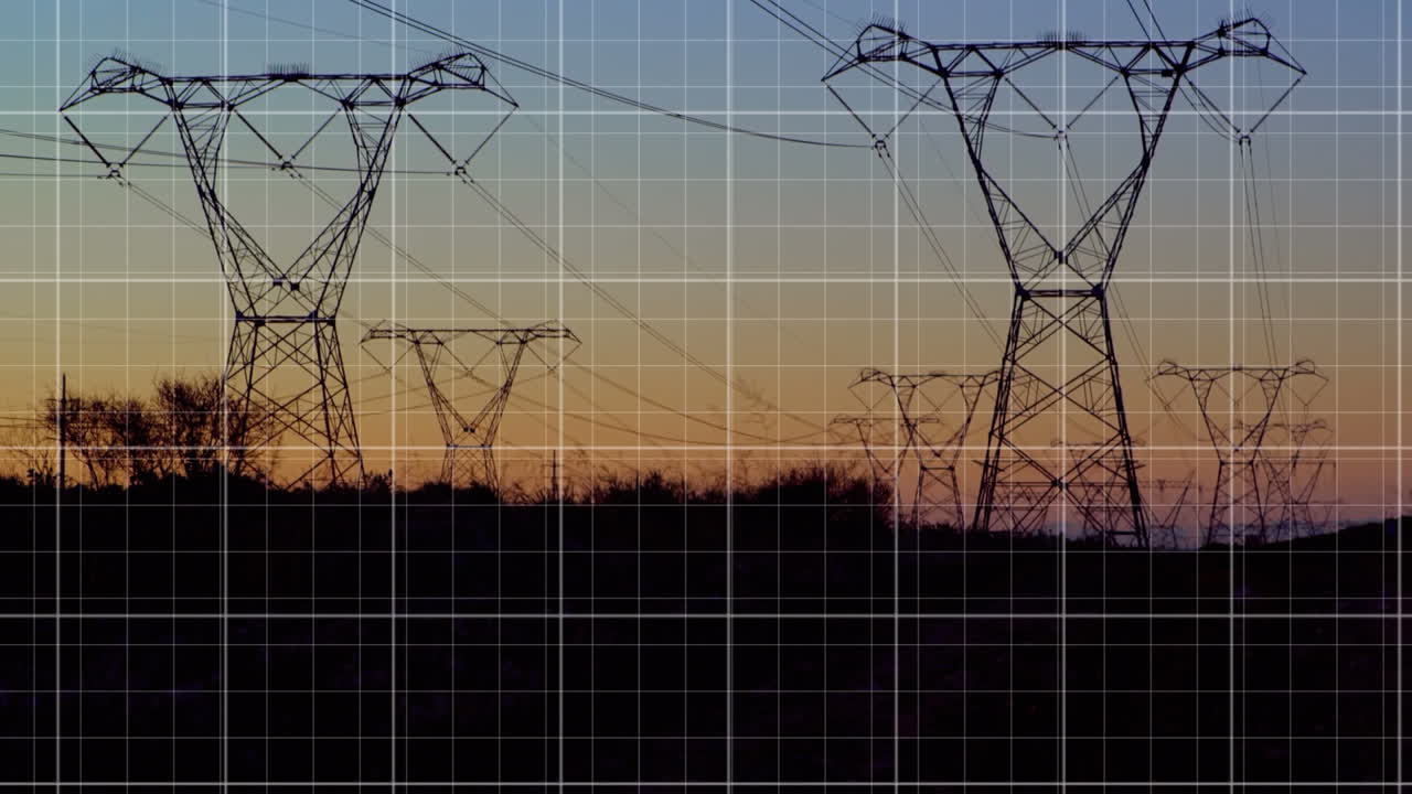 анимация обработки финансовых данных через пилоны