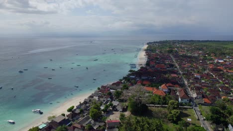 nusa lembongan aerial of the beach and reef on a hot sunny day