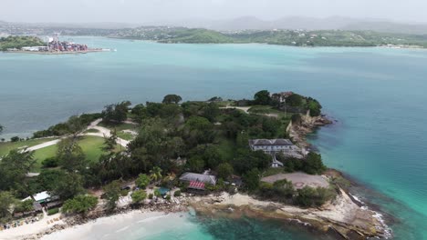 fort james beach antigua showcasing lush greenery and turquoise waters, aerial view