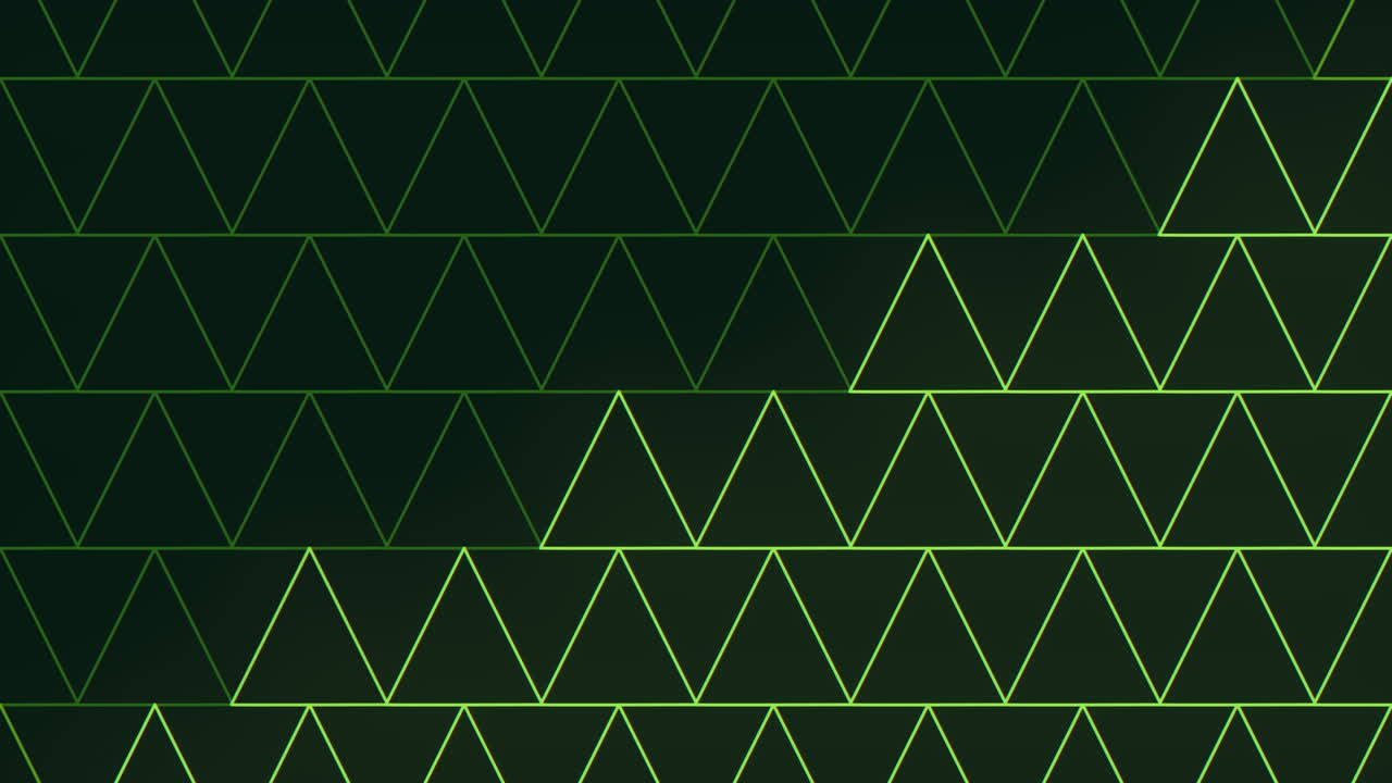 Neon green geometric triangles pattern with pulse effect