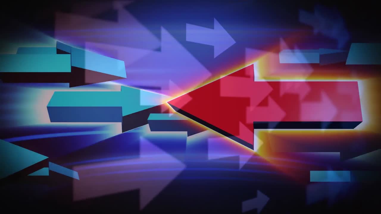 flechas que se mueven en direcciones opuestas