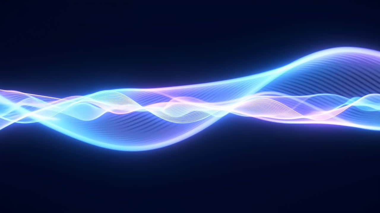 Dynamic Abstract Blue and Purple Light Waves Animation