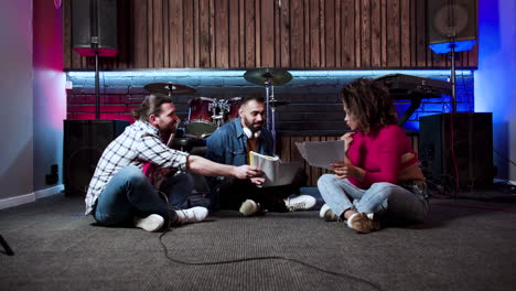 musical group in the studio